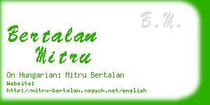 bertalan mitru business card